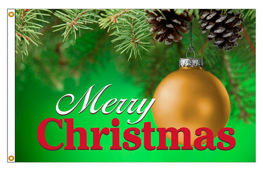 Merry Christmas Ornament Flag