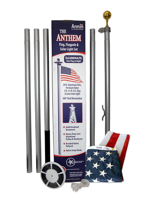 Anthem U.S. Flag & Solar Light Flagpole Set