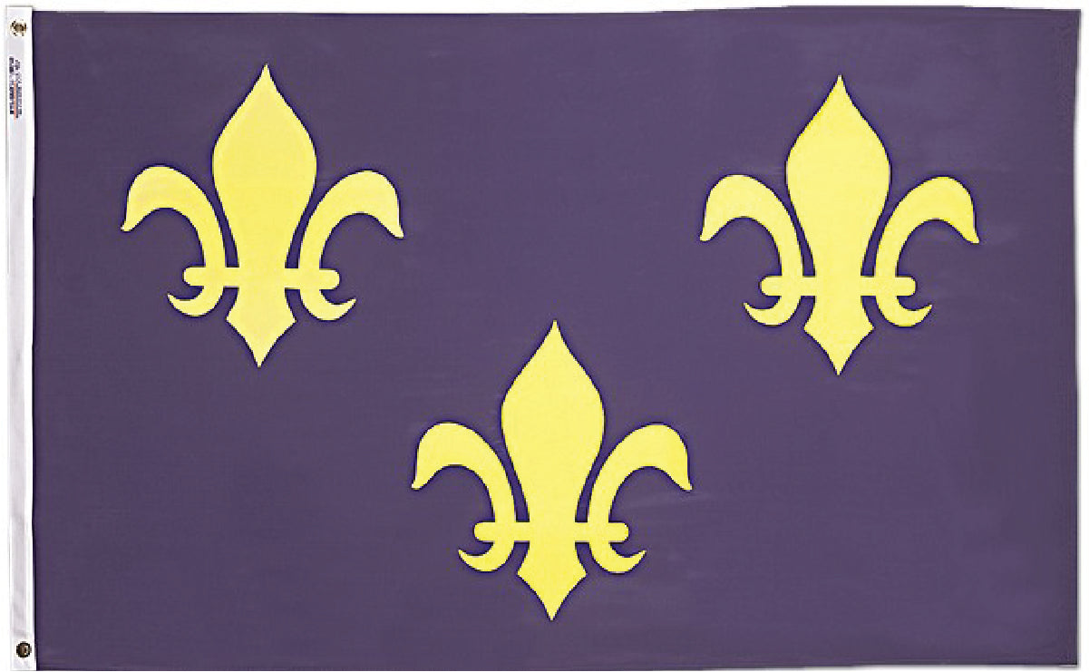 Blue French Fleur-De-Lis Flag