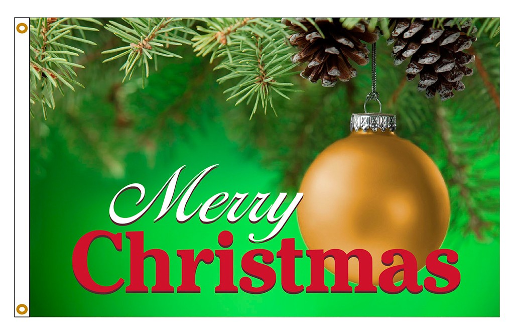 Merry Christmas Ornament Flag