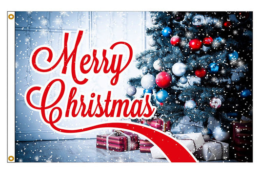 Merry Christmas Tree Flag
