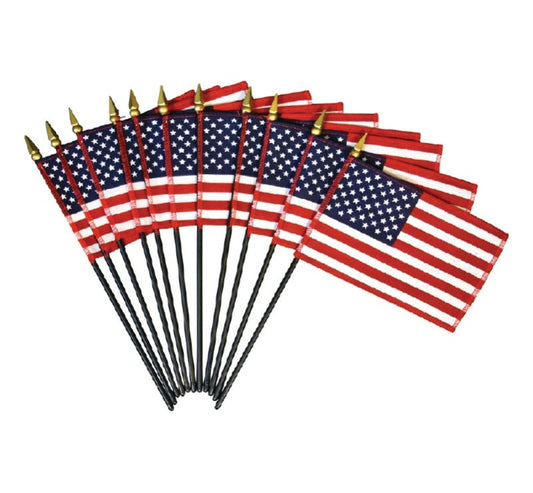Verona Brand U.S. Flag w/ Spear Top - 12 Quantity